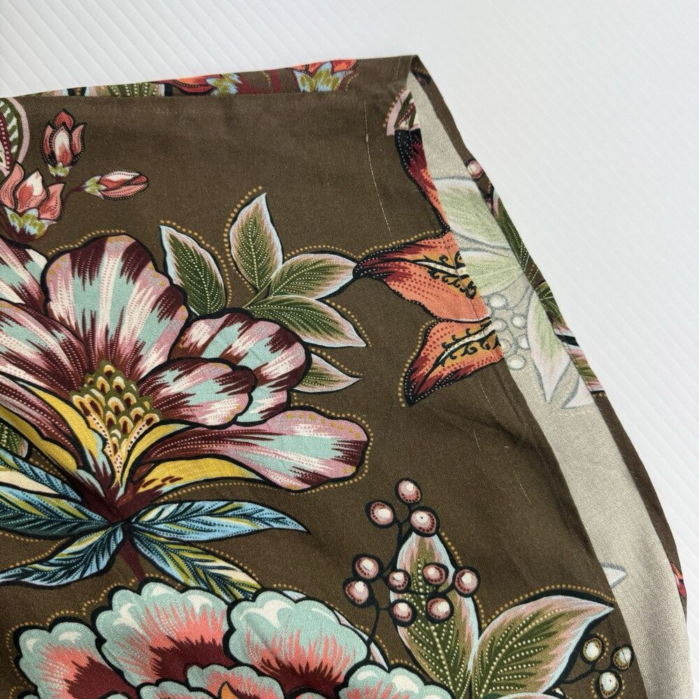 Farm Rio Anthropologie Valentina Floral Maxi Dress M Brown Boho Kimono Sleeve - Picture 9 of 14